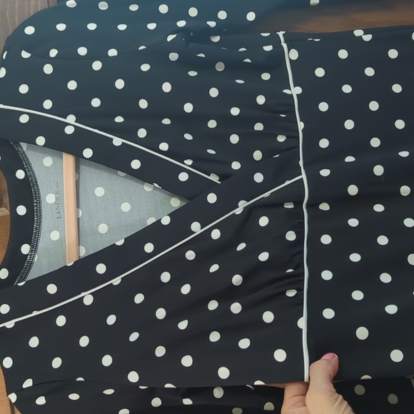 Lands End dress, swim material cover up black and white polka dot Ex small 2-4 - Picture 7 of 8